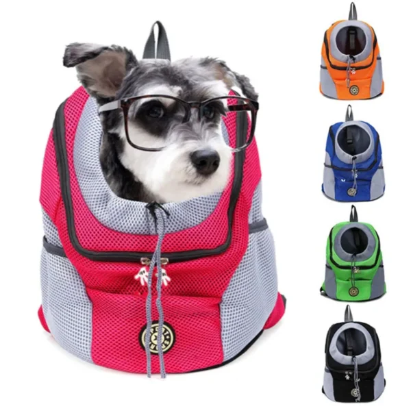kf S0ed606edbd0b4cd18b7bb56072bf20c5l New Double Shoulder Portable Travel Backpack Outdoor Pet Dog Carrier Bag Pet Dog Front Bag Mesh Double Shoulder Pet Carrier Backpack: Travel Comfort for You & Your Dog