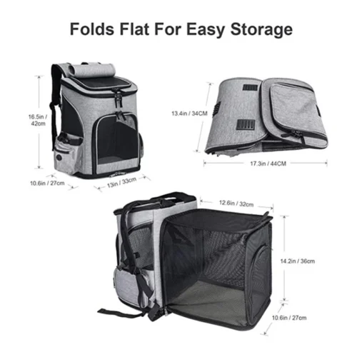 kf S1c3899592e8446e4b053e6b05d940f73X Pet Supplies Out Puppy Backpack Expandable Pet Bag Large Capacity Breathable Portable Cat Backpack Foldable Dog Home
