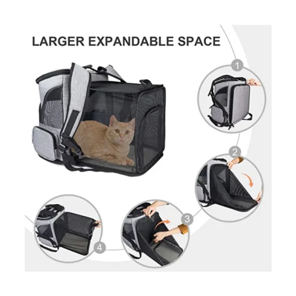 kf Sb70f6f7bdbd444529f5346a9fa3fae85G Pet Supplies Out Puppy Backpack Expandable Pet Bag Large Capacity Breathable Portable Cat Backpack Foldable Dog Ultimate Comfort Expandable Pet Backpack for Cats and Small Dogs