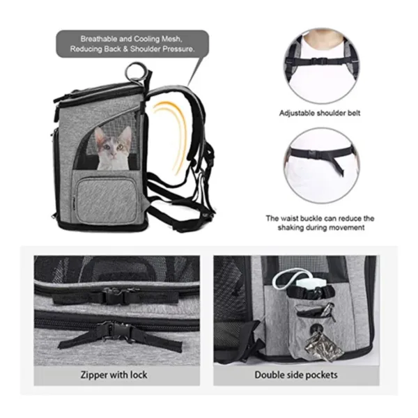 kf Sfcc495a647fa4d6e981dcaf557f64271w Pet Supplies Out Puppy Backpack Expandable Pet Bag Large Capacity Breathable Portable Cat Backpack Foldable Dog Ultimate Comfort Expandable Pet Backpack for Cats and Small Dogs