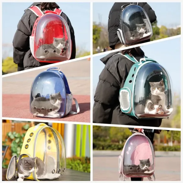 kf S214b32658f604e2db643d190608bca7fV Katzen trage tasche Outdoor Haustier Umh ngetasche Tr ger Rucksack atmungsaktive tragbare Reise transparente Tasche f Luxury Breathable Panoramic Pet Backpack for Cats and Small Dogs