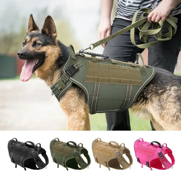 kf Sc408b43ae7d144c38e5936fef71648e36 Tactical Dog Training Vest No Pull Military Harness Adjustable Dog Hiking Harness Working Vest For Medium Tactical Reflective Dog Training Vest – No Pull Military Harness