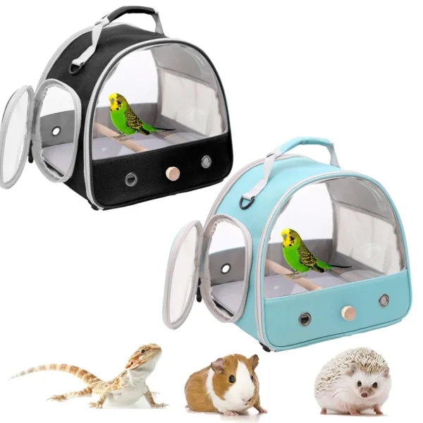 kf Sd287ab9db572460e91d30bf8c5f7f30bh Tragbare klare Vogel Papagei Transport k fig atmungsaktive Vogel tr ger Reisetasche kleines Haustier Zugang Fenster Transparent Bird Carrier Cage – Perfect Travel Bag for Small Birds & Pets