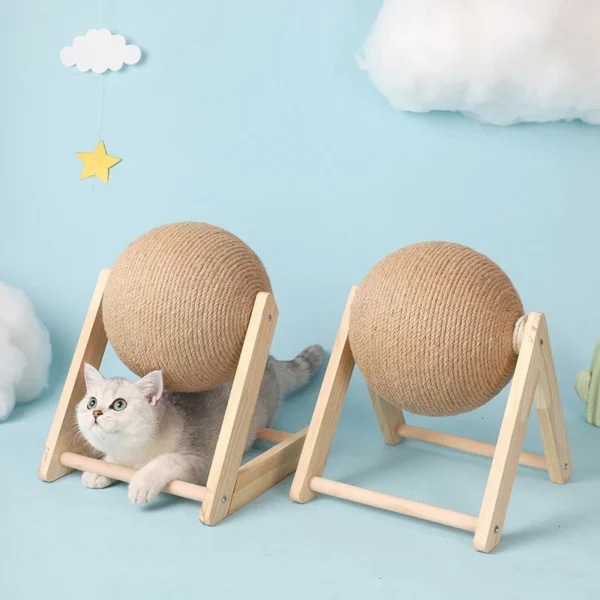 kf Hb5eef864bfac446ba2d1b547641f1998F Cat Scratching Ball Toy Kitten Sisal Rope Ball Board Grinding Paws Toys Cats Scratcher Wear resistant Sisal Rope Scratching Ball Cat Toy – Durable and Fun for Grinding Paws