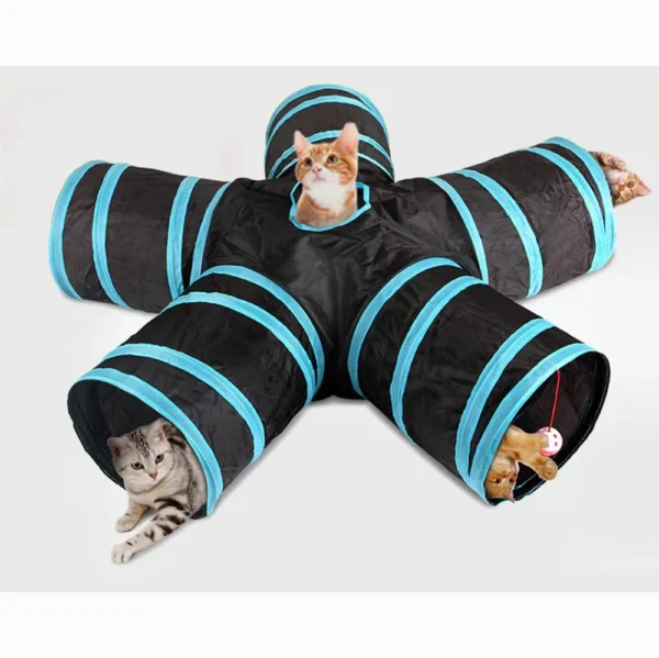 kf Sb6ec44fb54cf4ec2949eb0b7897963bbi Wear resistant Cat Play Tunnel Foldable Pet Animal Tunnels with Crinkle Playing Toy for Cats Guinea Foldable Wear-Resistant Cat Tunnel with Crinkle Toy for Cats, Guinea Pigs & Rabbits