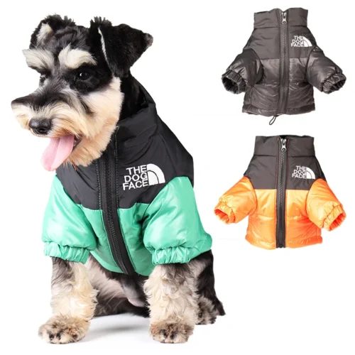 kf Se809bf9f0a44463f8a619c97504293fcG Large Winter Pet Dog Clothes French Bulldog Puppy Warm Windproof Jacket Small Medium Dog Reflective Coat Home